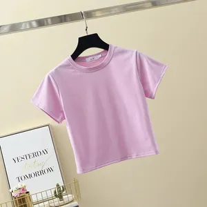 Good Quality Yellow Color Women's t-Shirts Crop Top Blank Multi Color Wholesale Women's t-Shirts