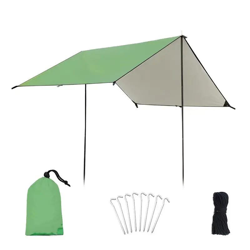 Custom Waterproof Camping Rain Fly Tent Tarp Portable Sun Shade Awning Camping Tarp Awning Tent Shelter Hammock Camping Tarp