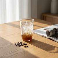 Vente en gros de gobelets en verre borosilicate de haute qualité 280ml/300ml/350ml/420ml, tasse à café de qualité supérieure - Style vintage