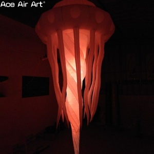 Décoration gonflable de méduse d'éclairage LED colorée avec des bulles rougeoyantes, modèle d'animal de mer géant suspendu pour les fêtes et les événements - Product Image 3