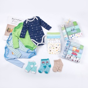 100% cotone della ragazza del ragazzo di colore infantile della tuta a maniche lunghe di inverno <span class=keywords><strong>vestiti</strong></span> del bambino del pagliaccetto con i calzini - Product Image 2