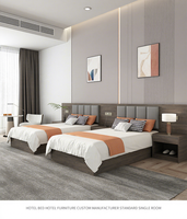 Dunkelgraues Twin-Homestay-Möbelset mit Vollverbindungs-Split-Soft-Kopfteil, Flachem Tatami-Bett und Stauraum