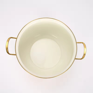 Ensemble de casseroles en émail à motif floral moderne, 18, 22, <span class=keywords><strong>26</strong></span> <span class=keywords><strong>cm</strong></span>, avec couvercle et doubles poignées, <span class=keywords><strong>faitout</strong></span> à mijoter, batterie de cuisine en émail floral - Product Image 4