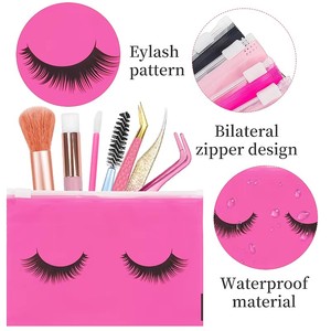 Kirpik Aftercare çanta kullanımlık makyaj araçları seyahat plastik depolama kirpik uzatma kılıfı kozmetik ile fermuar - Product Image 6
