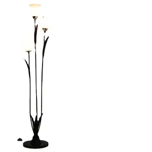 Newest design floor lamp post modern creative luxury white silk lampshade stand lamp China supplier