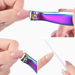 KADS 3Pcs <b>Rainbow</b> Stainless Steel Nail Clippers Kit with Glass Nail File, 360° Rotating Handle Manicure Pedicure Tools Set - Product Image 5