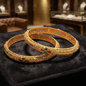 Joyería de Moda al por Mayor, Brazaletes Chapados en Oro de 14K, 18K y 24K, Brazaletes de Diseño Tradicional, Brazaletes de Latón Rellenos de Oro - Product Image 5