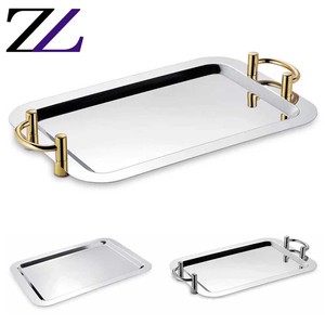 Plat <span class=keywords><strong>de</strong></span> <span class=keywords><strong>présentation</strong></span> <span class=keywords><strong>de</strong></span> luxe pour buffet, chauffe-plats, plateau carré argenté doré, étagère moderne, assiettes miroir pour restaurant - Product Image 6