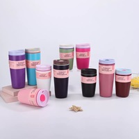 Offre spéciale Tasse à café en acier inoxydable à double paroi de 12oz 16oz Flacon à vide de qualité alimentaire avec couvercle étanche Tasse à eau avec logo personnalisé