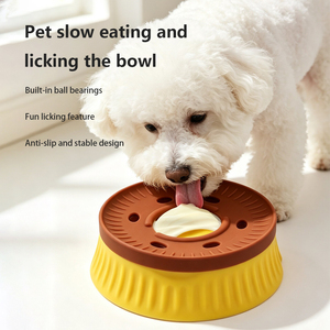 Silicone Slow Feeding Dog Bowl with Ball, Food Grade Pet Slow <b>Feeder</b> Suction Base Non Slip Interactive for Small Dogs <b>Cats</b> - Product Image 4