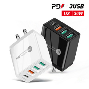 Bộ Sạc Điện Thoại Di Động Đầu Sạc 5V4A Bộ Chuyển Đổi Nhiều Cổng PD 36W Bộ Sạc Nhanh US EU UK + 3USB - Product Image 6