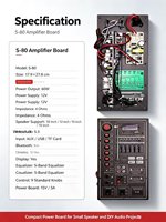 Carte amplificateur S-80 60W 5.3 avec 9 boutons, égaliseur 5 bandes, affichage AUX USB TF pour haut-parleur de 10 pouces, 12 pouces, 15 pouces
