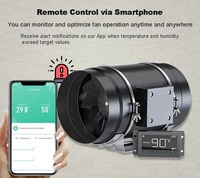 Ventilateur de ventilation en ligne 200 mm (8 pouces) 830 CFM avec contrôleur intelligent Wi-Fi et filtre à charbon pour filtration d'air