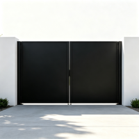 Portail de Villa à Double Battant en Alliage d'Aluminium Style Chinois Moderne Minimaliste à Commande Manuelle Modèle Chunyue 0366