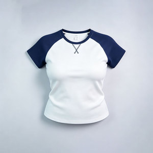 T-<span class=keywords><strong>shirt</strong></span> de course pour <span class=keywords><strong>femme</strong></span> à manches raglan, patchwork respirant, hauts de sport pour <span class=keywords><strong>femme</strong></span>, <span class=keywords><strong>tee</strong></span>-<span class=keywords><strong>shirt</strong></span> de fitness, logo personnalisé - Product Image 2