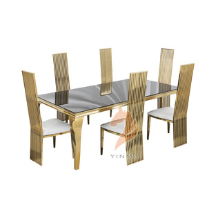 <span class=keywords><strong>Table</strong></span> à manger en bambou de luxe léger avec plateau en verre trempé transparent, finition dorée, <span class=keywords><strong>grande</strong></span> <span class=keywords><strong>table</strong></span> pour <span class=keywords><strong>20</strong></span> <span class=keywords><strong>personnes</strong></span>, expédition rapide depuis la Chine - Product Image 5