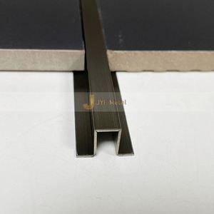 LL264 Customized Modern Decoration 304 Stainless Steel U-Shape Ceramic <b>Tile</b> Trim Metal Transition Strip for Apartment Use - Product Image 2