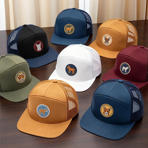 Casquettes Snapback et Casquettes Trucker Noires Structurées à 7 Panneaux pour Adultes, 100% Coton, avec Logo Brodé 3D Personnalisé et Appliqué, Haute Qualité, Vente en Gros - Product Image 4
