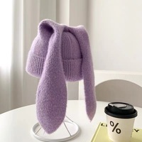 Gorro de Conejita con Orejas Largas y Lindas para Mujer, Personalizado con Logotipo, Gorro de Conejo con Orejas Móviles para Cosplay, para Niña