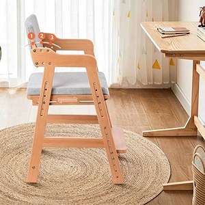 Chaises hautes pour bébé en bois écologiques 3-en-1 - Multifonctionnelles, hauteur réglable, pour la salle à manger et l'extérieur - Product Image 3