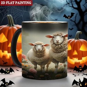 Taza Negra Esmerilada de Cerámica de 11 oz para Transferencia de Calor, Taza de Regalo Sensible al Calor para Manualidades - Product Image 6