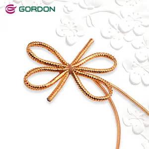 Gordon Ribbon 4 Loops Boucles extensibles métalliques argentées/dorées avec nœuds pour les boîtes à gâteaux au chocolat Décoration d'emballage