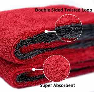 Serviettes de lavage de voiture en microfibre torsadée sans bords, double séchage, 1400 g/m², séchage rapide, pour la maison et l'auto, super absorbantes - Product Image 2