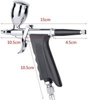 BT-166AK professionnel Portable cuivre aérographe Kit alimentation par gravité 3 tasses gâteau décoration pistolet ensemble pour la cuisson et la peinture