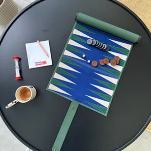 Rouleau de <span class=keywords><strong>backgammon</strong></span> de voyage en cuir personnalisé, jeu de <span class=keywords><strong>backgammon</strong></span> coloré - Product Image 5