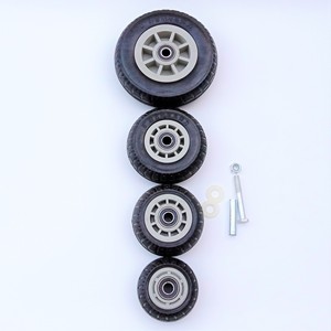 Flat Heavy-Duty Industrial Caster Wheels Rubber Tread Ball Bearing M10×25mm Bolt Hole Type Wear Resistant Gray - Product Image 5