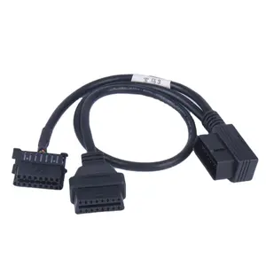 Customized OBD2 Diagnostic Tools 16Pin Extension Cables Male To 2 Female Y Connectors For BMW Cars Round Lines Adapter Interface