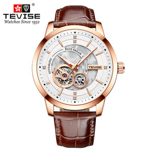 Venta Directa de Fábrica, Reloj Mecánico Automático, Reloj Mecánico de Cuero para Hombre, Resistente al Agua - Product Image 2