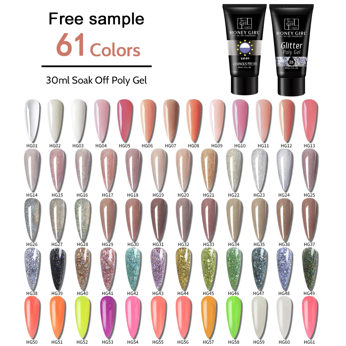 30ml không mùi cứng màu hồng trong suốt pha lê nhanh chóng mở rộng Poly Gel Nail Set Acrylic Poly Gel