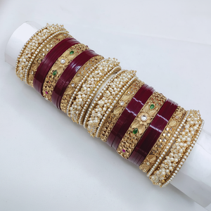 PADMAWATI BANGLES PRIVATE LIMITED Luxury Tungsten Gold Plated High Quality Women's Multi Color Indian Traditional Bridal Gift - Product Image 2