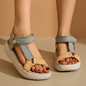 Women Thick-soled Color Block Platform Casual <b>Sandals</b> Summer New Large Beach <b>Sandals</b> - Product Image 4