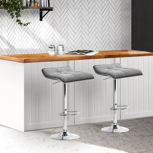 <span class=keywords><strong>Tabouret</strong></span> <span class=keywords><strong>de</strong></span> comptoir pivotant réglable en acier inoxydable, pour la cuisine <span class=keywords><strong>de</strong></span> Cocktail, gris, rembourré - Product Image 1