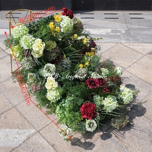 DKB Handmade Silk Artificial Flower Runner Premium Wedding Decoration <b>Table</b> Runner with <b>Tall</b> Centerpieces for Events - Product Image 2