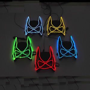 หน้ากากแบบเต็มศีรษะลายซูเปอร์ฮีโร่ค้างคาวผู้ชายสำหรับตกแต่งฮาโลโก้ปาร์ตี้หน้ากากพิมพ์ลายไฟนีออนเรืองแสง - Product Image 6