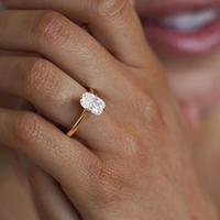 Bague en diamant de laboratoire taille coussin allongée 2 carats, certifiée IGI, plaqué or 18 carats, bijou tendance pour anniversaire