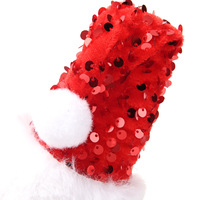 Nouveau serre-tête de Noël en tissu fait main, best-seller transfrontalier, rouge, design elfe deux pièces, avec pompon moelleux, accessoire pour cheveux