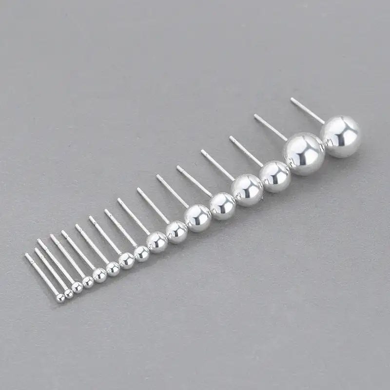 Toptan 925 gümüş saplama küpe seti kadınlar için farklı boyutlarda küçük küpe mini bilya çıtçıt birden fazla piercing