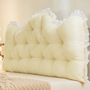 Color sólido 2023 nuevo botón de clavo mecánico pastoral cojín de cabecero de color sólido bolsa suave espalda beige <span class=keywords><strong>funda</strong></span> de <span class=keywords><strong>almohada</strong></span> - Product Image 1