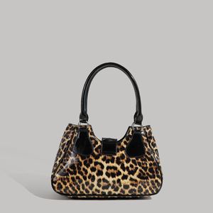 ¡Novedad de 2024! Bolso de mano con estampado de leopardo de gran capacidad para mujer, estilo coreano, bandolera que combina con todo, lona de cuero dulce y fresca