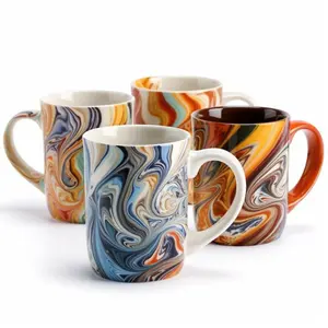 新产品热卖2023艺术陶瓷杯抽象印花