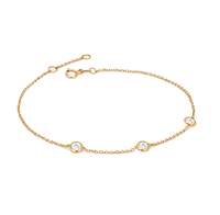 LOZRUNVE Bijoux en gros de haute qualité, bracelet à breloques en argent sterling 925 avec diamants sertis, pour femmes