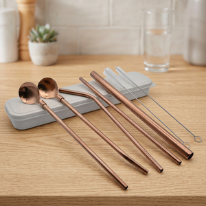 Ensemble d'outils de bar à cocktails 5 pièces, pelle à glace en métal réutilisable, passoire, agitateur, design minimaliste - Product Image 6