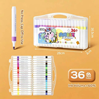 Marqueur de peinture acrylique à pointe en fibre haute densité pour un coloriage lisse et uniforme, 12/24/36/48/60 couleurs, stylo aquarelle DIY