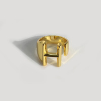 RTS — bague de couple en or plaqué avec lettre anglaise, minimaliste, bijoux pour hommes et femmes
