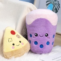 Ensemble de coussins en peluche en coton PP doux, motifs Burger, Frites, Pizza, Thé au lait, pour canapé, décoration intérieure et cadeau, vente en gros