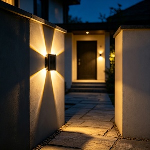 High quality IP65 waterproof decorative wall lamp garden <b>fence</b> wall mounted LED solar light <b>fence</b> dimmable ABS material outdoor - Product Image 4